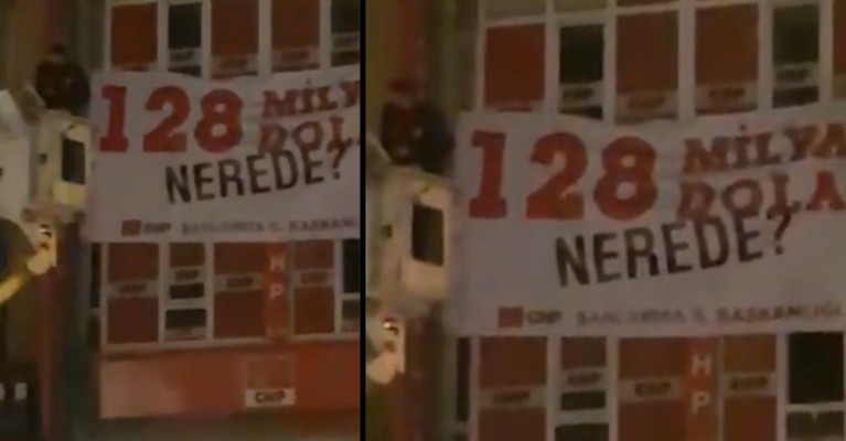 CHP Şanlıurfa binasına asılan pankart söküldü