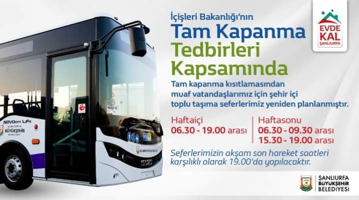 Şanlıurfa'da otobüslerde sefer düzenlemesi