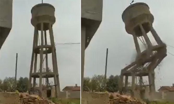 Viranşehir’de su deposu yıkıldı (EK)