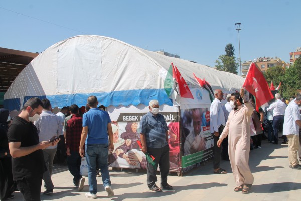 Şanlıurfa'da Filistin için çadır kuruldu