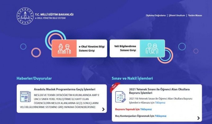 Karneler e-Okul'da erişime açıldı