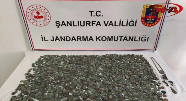 Şanlıurfa’da operasyonda yüzlerce adet gümüş ve bronz sikke ele geçirildi