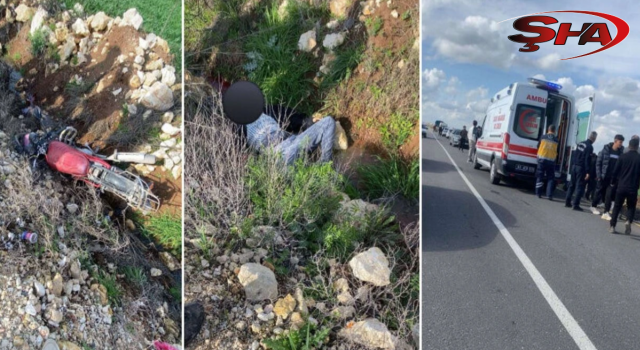 Şanlıurfa'da şarampole devrilen motosiklet sürücüsü öldü