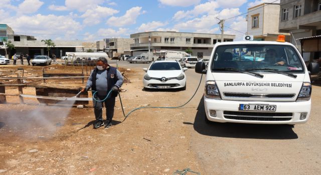 Büyükşehirden kurban satış noktaları yakınlarında ilaçlama çalışması