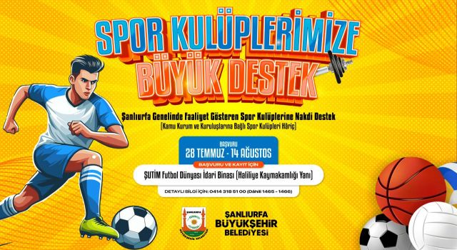 Şanlıurfa'da amatörsSpor kulüplerine Mmüjde! Başvurular başladı