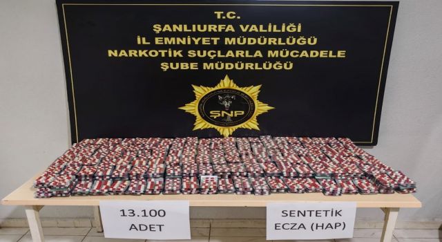 Şanlıurfa’da narkotik operasyonu! 13 bin 100 hap ele geçirildi