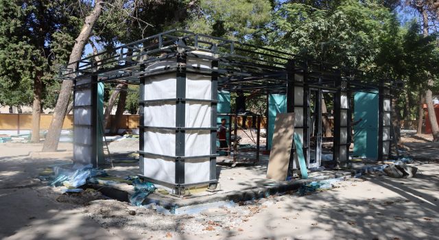 Aynzeliha Çay Bahçesi’nde yenileme çalışmaları sürüyor