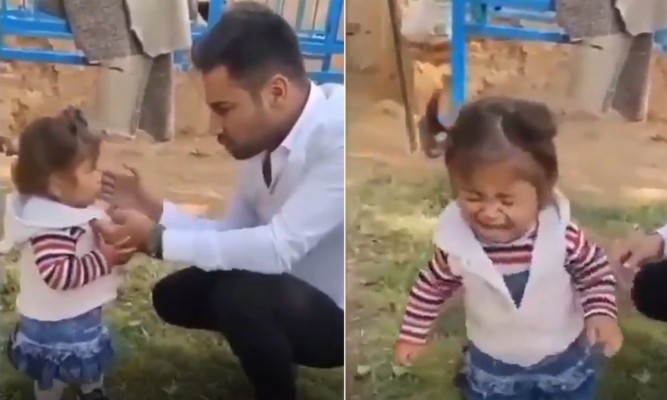Küçük kız çocuğuna dayak dehşeti kamerada