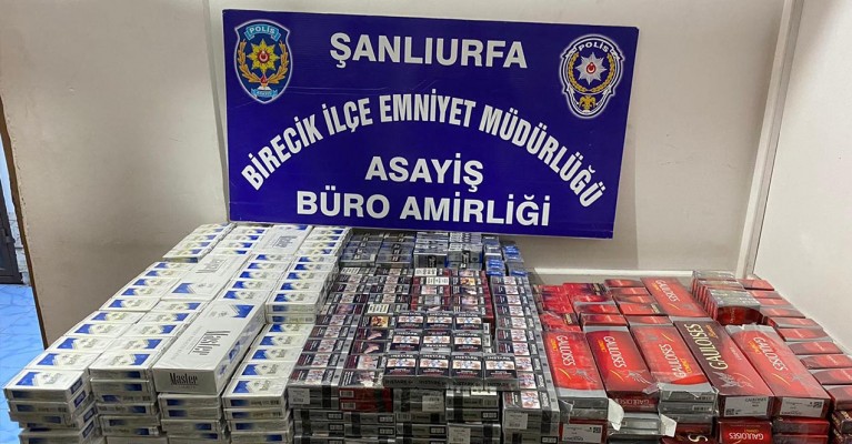 Şanlıurfa'da bin 760 paket kaçak sigaraya el konuldu
