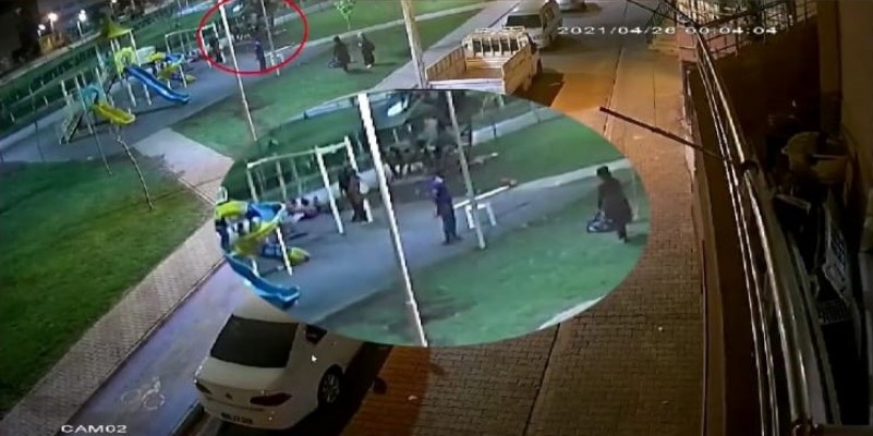 Haliliye'de gençlerin parktaki ilginç eğlencesi!