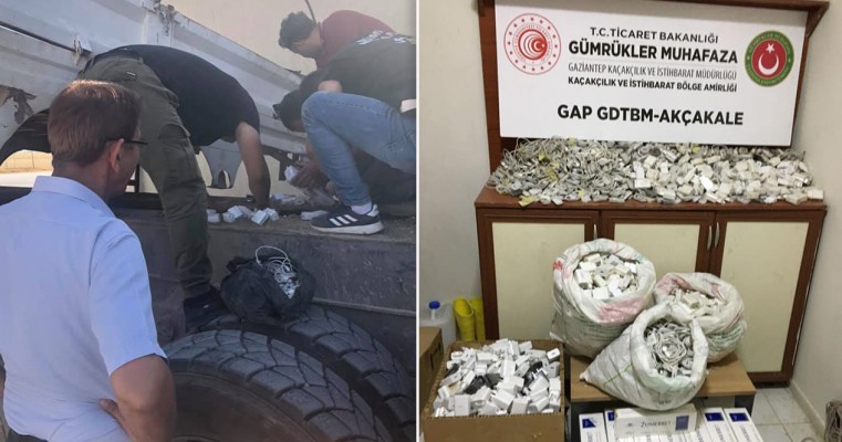 Akçakale’de kaçak sigara ve şarj kablosu ele geçirildi