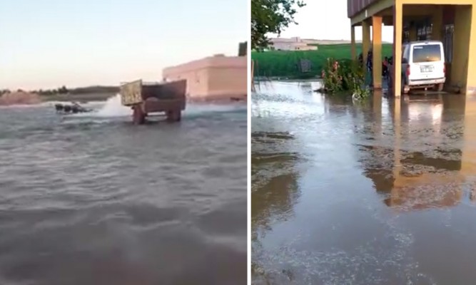 Suruç’ta mezra sular altında kaldı