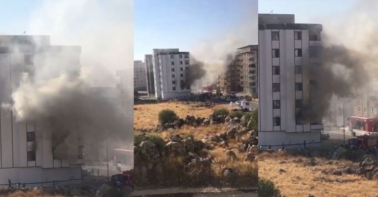 İnşaat halindeki binada yangın çıktı!