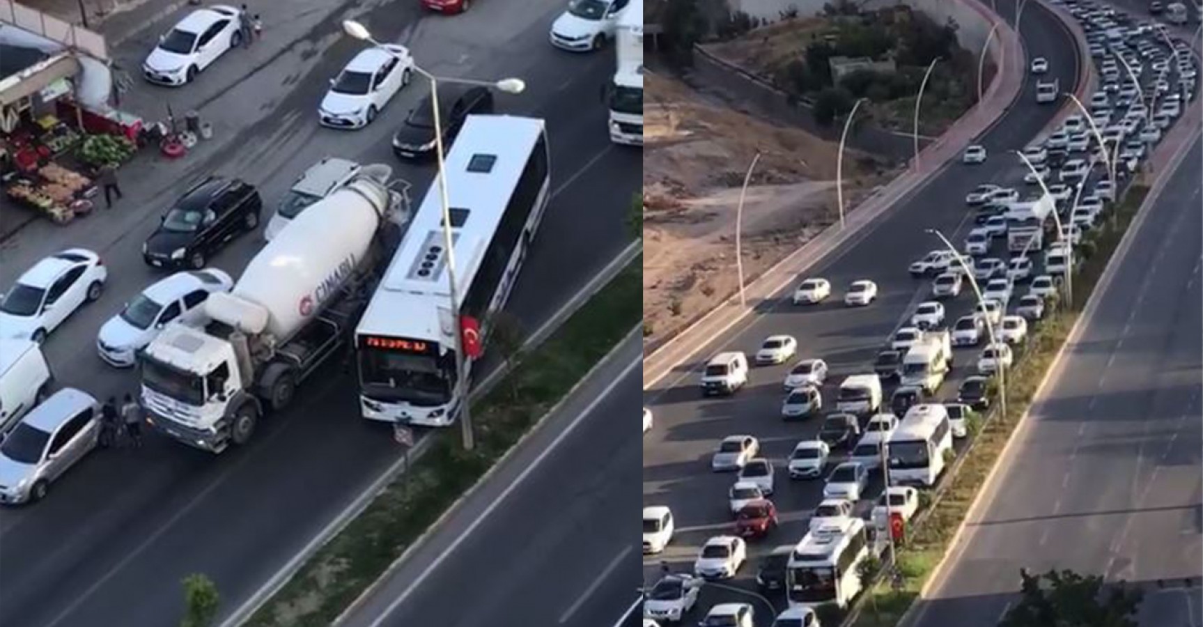 Mikser arızası Urfa'da trafiği felç etti!