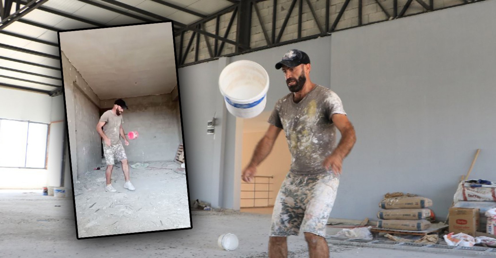 "Urfalı Maradona" kovayla futbol şov yapıyor!