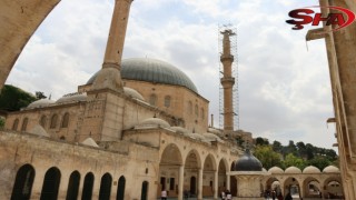 Dergâh Camisi minaresinde onarım çalışması başlatıldı