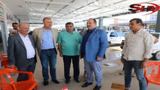 BAŞKAN EKİNCİ MESAİYE OTO GALERİCİLER ESNAFINI ZİYARET EDEREK BAŞLADI