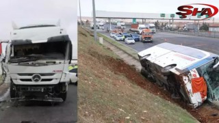 Urfa’da TIR yolcu otobüsüne çarptı