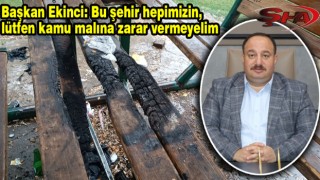 Viranşehir’de parktaki banklara zarar verdiler  