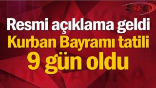 Ramazan Bayramı tatili 9 gün oldu