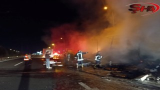 Urfa’da TIR alev alev yandı