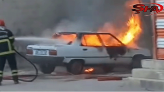 Şanlıurfa’da park halindeki araç alev aldı